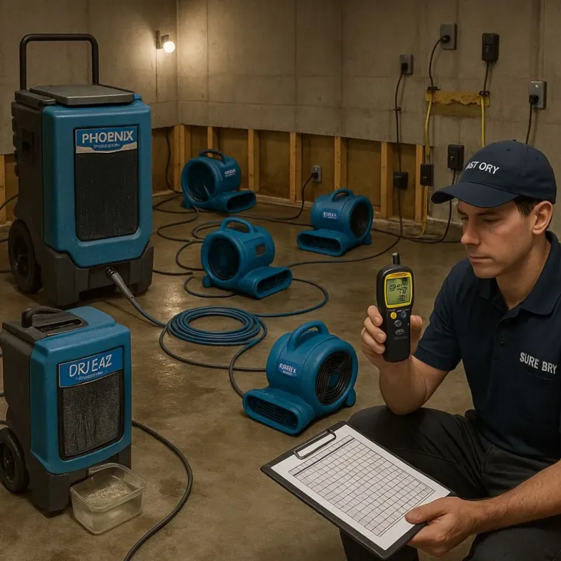 Structural Drying and Dehumidification process in Wayne County, UT